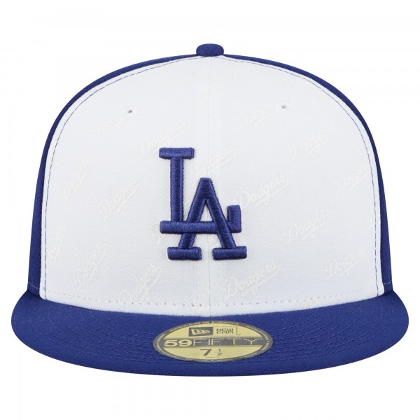 Бейсболка Los Angeles Dodgers New Era White/Royal Repeat 59FIFTY