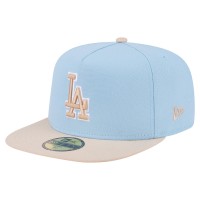 Бейсболка Los Angeles Dodgers New Era Light Blue/Cream Two-Tone Color Pack A-Frame 59FIFTY