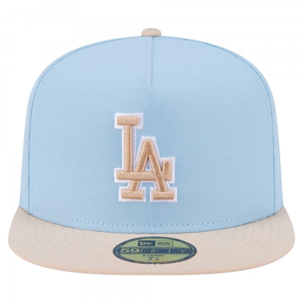 Бейсболка Los Angeles Dodgers New Era Light Blue/Cream Two-Tone Color Pack A-Frame 59FIFTY