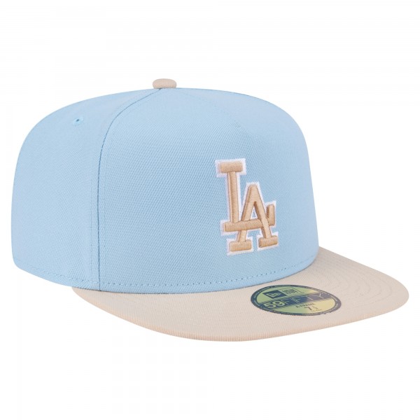 Бейсболка Los Angeles Dodgers New Era Light Blue/Cream Two-Tone Color Pack A-Frame 59FIFTY
