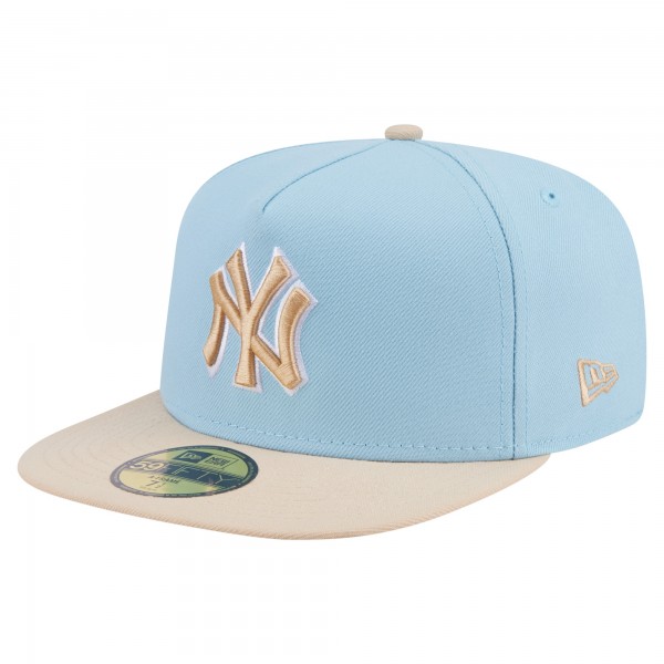 Бейсболка New York Yankees New Era Light Blue/Cream Two-Tone Color Pack A-Frame 59FIFTY