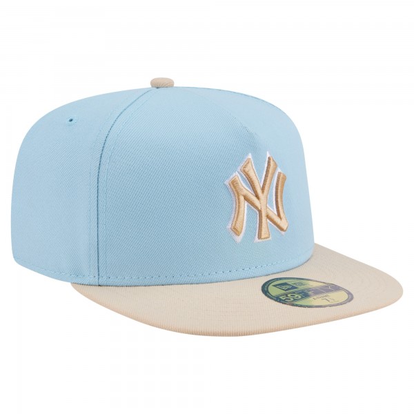 Бейсболка New York Yankees New Era Light Blue/Cream Two-Tone Color Pack A-Frame 59FIFTY