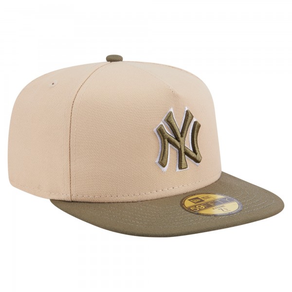 Бейсболка New York Yankees New Era Light Beige/Olive Two-Tone Color Pack A-Frame 59FIFTY