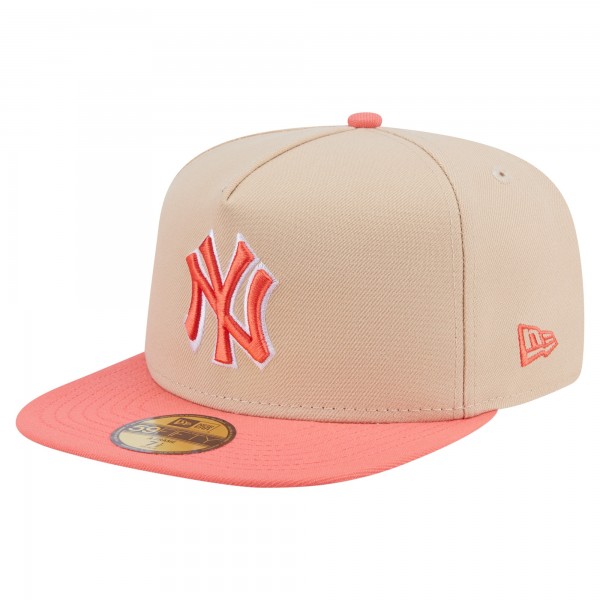 Бейсболка New York Yankees New Era Light Beige/Coral Two-Tone Color Pack A-Frame 59FIFTY