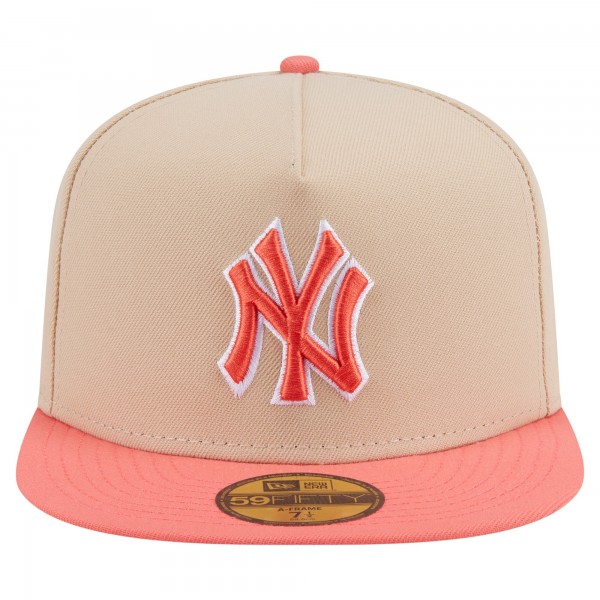 Бейсболка New York Yankees New Era Light Beige/Coral Two-Tone Color Pack A-Frame 59FIFTY