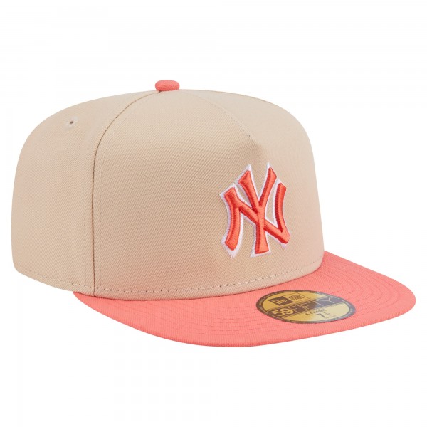 Бейсболка New York Yankees New Era Light Beige/Coral Two-Tone Color Pack A-Frame 59FIFTY