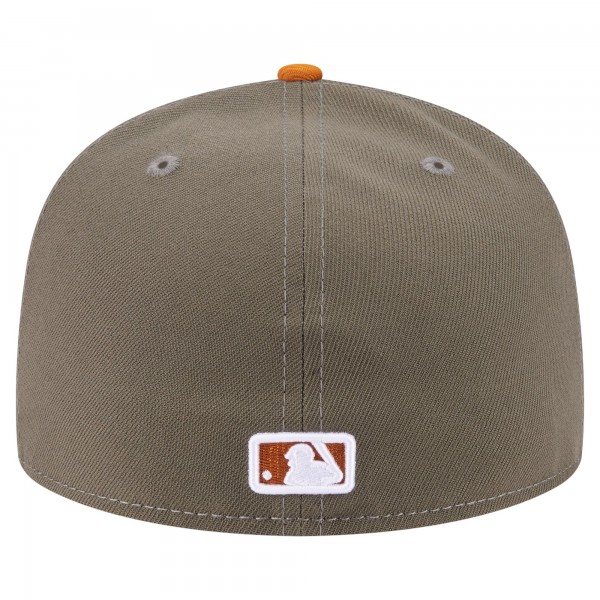 Бейсболка Los Angeles Dodgers New Era Olive/Orange Two-Tone Color Pack A-Frame 59FIFTY