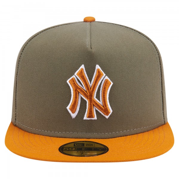 Бейсболка New York Yankees New Era Olive/Orange Two-Tone Color Pack A-Frame 59FIFTY