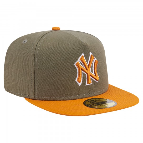 Бейсболка New York Yankees New Era Olive/Orange Two-Tone Color Pack A-Frame 59FIFTY