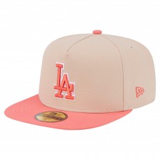 Бейсболка Los Angeles Dodgers New Era Light Beige/Coral Two-Tone Color Pack A-Frame 59FIFTY