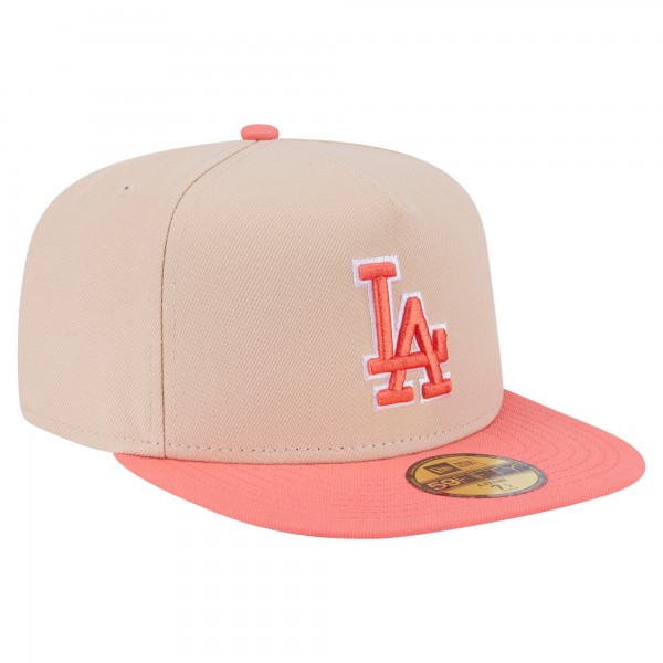 Бейсболка Los Angeles Dodgers New Era Light Beige/Coral Two-Tone Color Pack A-Frame 59FIFTY
