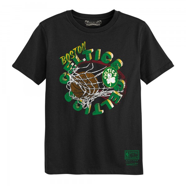 Preschool Boston Celtics Mitchell & Ness Black In The Net T-Shirt