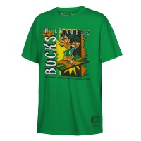 Подростковая Milwaukee Bucks Mitchell & Ness Green Retro 90s Poster T-Shirt