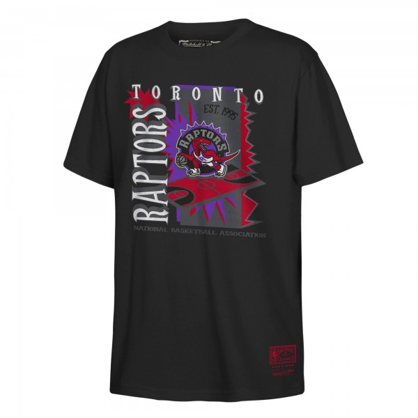 Подростковая Toronto Raptors Mitchell & Ness Black Retro 90s Poster T-Shirt