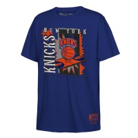Подростковая New York Knicks Mitchell & Ness Blue Retro 90s Poster T-Shirt