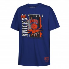Подростковая New York Knicks Mitchell & Ness Blue Retro 90s Poster T-Shirt