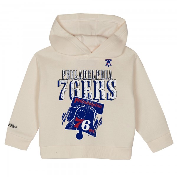 Toddler Philadelphia 76ers Mitchell & Ness Cream Hang Time Oversized Pullover Hoodie & Pants Set