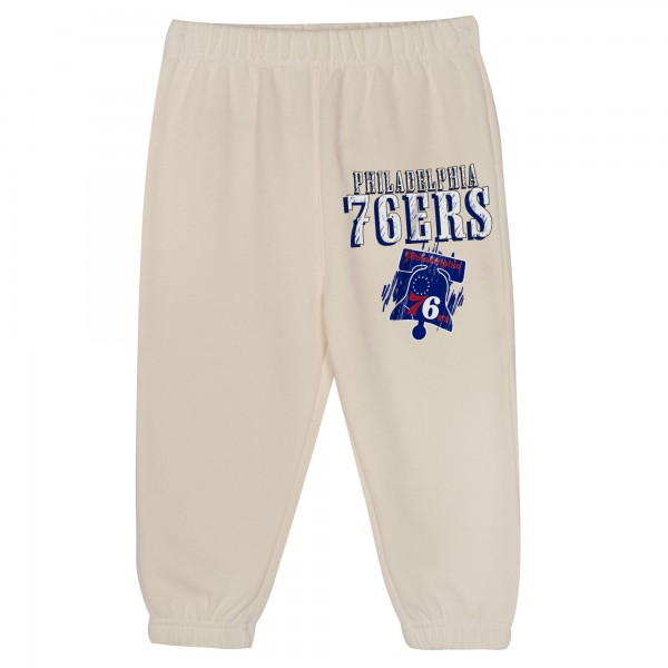 Toddler Philadelphia 76ers Mitchell & Ness Cream Hang Time Oversized Pullover Hoodie & Pants Set