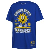 Футболка Подростковая Golden State Warriors Mitchell & Ness Royal Retro Mascot Script