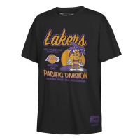 Футболка Подростковая Los Angeles Lakers Mitchell & Ness Black Retro Mascot Script