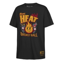 Футболка Youth Miami Heat Mitchell & Ness Black Retro Mascot Script