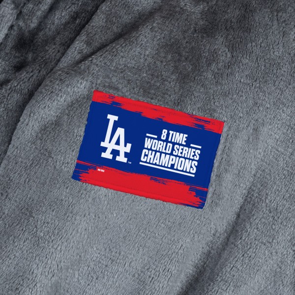 Los Angeles Dodgers The Northwest Group Charcoal 2024 World Series Multi Champs Keepsake Silk Touch Robe