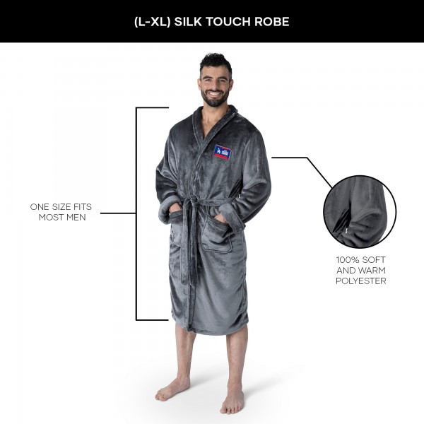 Los Angeles Dodgers The Northwest Group Charcoal 2024 World Series Multi Champs Keepsake Silk Touch Robe