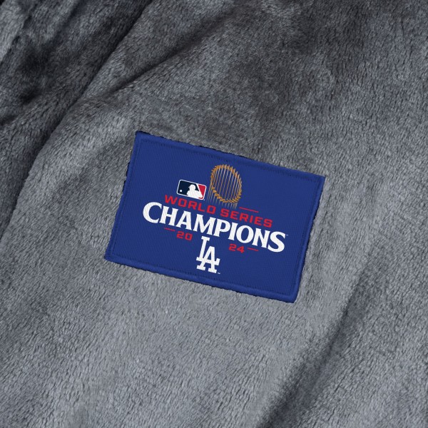 Los Angeles Dodgers The Northwest Group Charcoal 2024 World Series Champs Silk Touch Robe