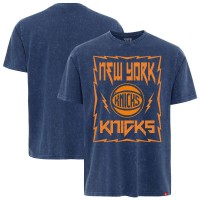 New York Knicks Sportiqe Blue Distressed Rock & Roll Collection Angus Premium Mineral Wash T-Shirt