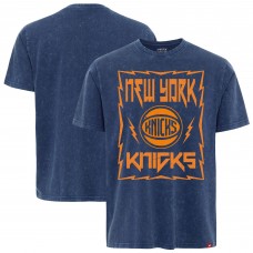 New York Knicks Sportiqe Blue Distressed Rock & Roll Collection Angus Premium Mineral Wash T-Shirt