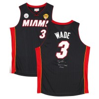 Игровая джерси Dwyane Wade Miami Heat Autographed Fanatics Authentic Black Mitchell & Ness 2012-13 Swingman with Back 2 Back Champ Inscription