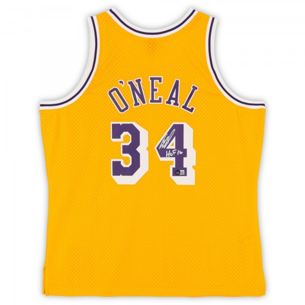 Игровая джерси Shaquille ONeal Los Angeles Lakers Autographed Fanatics Authentic Gold Mitchell & Ness 1996-97 Swingman with HOF 16 Inscription