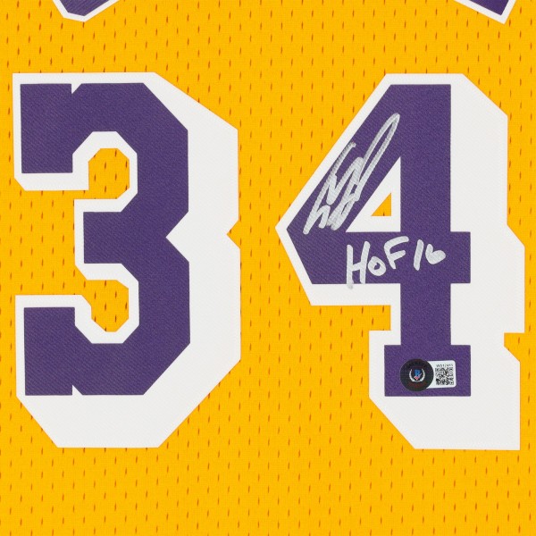 Игровая джерси Shaquille ONeal Los Angeles Lakers Autographed Fanatics Authentic Gold Mitchell & Ness 1996-97 Swingman with HOF 16 Inscription