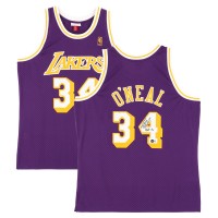 Игровая джерси Shaquille ONeal Los Angeles Lakers Autographed Fanatics Authentic Purple Mitchell & Ness 1996-97 Swingman with HOF 16 Inscription