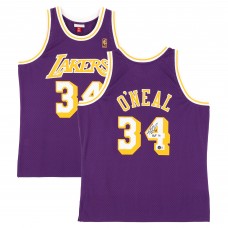 Игровая джерси Shaquille ONeal Los Angeles Lakers Autographed Fanatics Authentic Purple Mitchell & Ness 1996-97 Swingman with HOF 16 Inscription