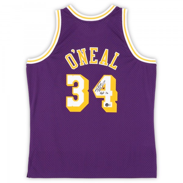 Игровая джерси Shaquille ONeal Los Angeles Lakers Autographed Fanatics Authentic Purple Mitchell & Ness 1996-97 Swingman with HOF 16 Inscription