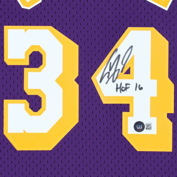 Игровая джерси Shaquille ONeal Los Angeles Lakers Autographed Fanatics Authentic Purple Mitchell & Ness 1996-97 Swingman with HOF 16 Inscription