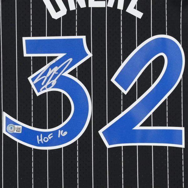 Игровая джерси Shaquille ONeal Orlando Magic Autographed Fanatics Authentic Black Mitchell & Ness 1994-95 Swingman with HOF 16 Inscription