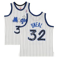 Игровая джерси Shaquille ONeal Orlando Magic Autographed Fanatics Authentic White Mitchell & Ness 1993-94 Swingman with HOF 16 Inscription