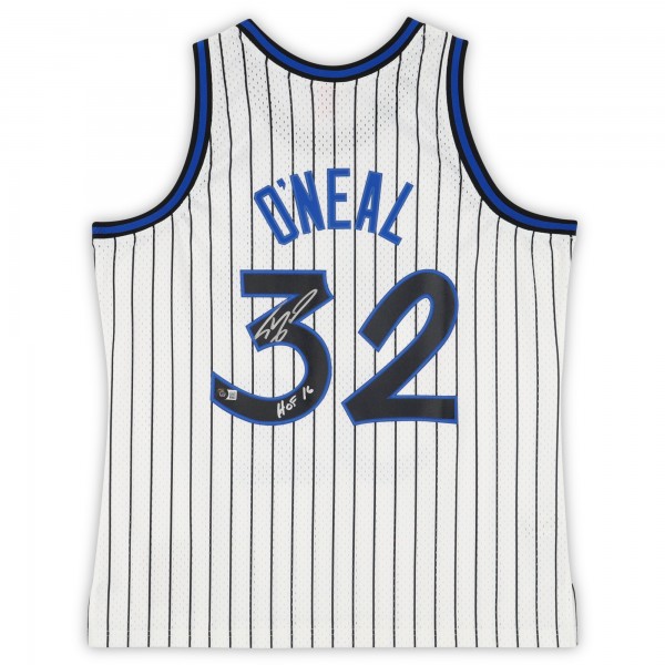 Игровая джерси Shaquille ONeal Orlando Magic Autographed Fanatics Authentic White Mitchell & Ness 1993-94 Swingman with HOF 16 Inscription