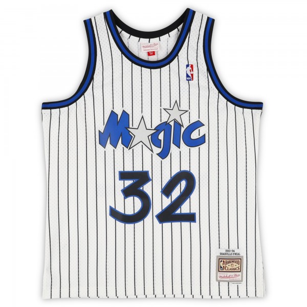 Игровая джерси Shaquille ONeal Orlando Magic Autographed Fanatics Authentic White Mitchell & Ness 1993-94 Swingman with HOF 16 Inscription