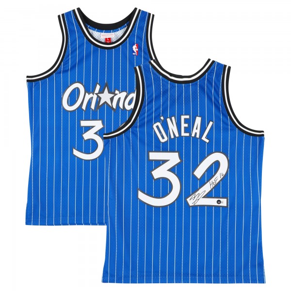 Игровая джерси Shaquille ONeal Orlando Magic Autographed Fanatics Authentic Blue Mitchell & Ness 1994-95 Swingman with HOF 16 Inscription