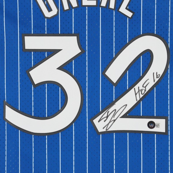 Игровая джерси Shaquille ONeal Orlando Magic Autographed Fanatics Authentic Blue Mitchell & Ness 1994-95 Swingman with HOF 16 Inscription