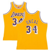 Игровая джерси Shaquille ONeal Los Angeles Lakers Autographed Fanatics Authentic Gold Mitchell & Ness 1996-97 Swingman with Diesel Inscription