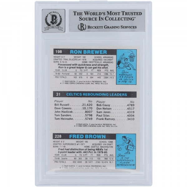 Larry Bird Boston Celtics Autographed 1980-81 Topps #165 Beckett Fanatics Witnessed Authenticated 6.5/10 Rookie Card