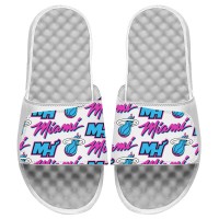 Шлепки Unisex Miami Heat ISlide White Pattern Vice