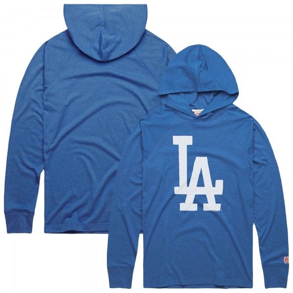 Los Angeles Dodgers Homage Royal Lightweight Raglan Tri-Blend Pullover Hoodie