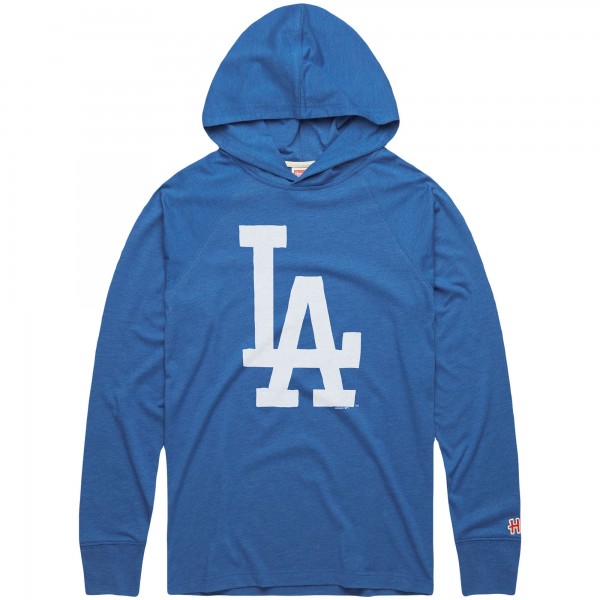 Los Angeles Dodgers Homage Royal Lightweight Raglan Tri-Blend Pullover Hoodie