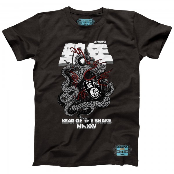 Футболка Brooklyn Nets NBALab x Hyperfly Unisex Year of the Snake Lunar New Year Collection - Heather Black