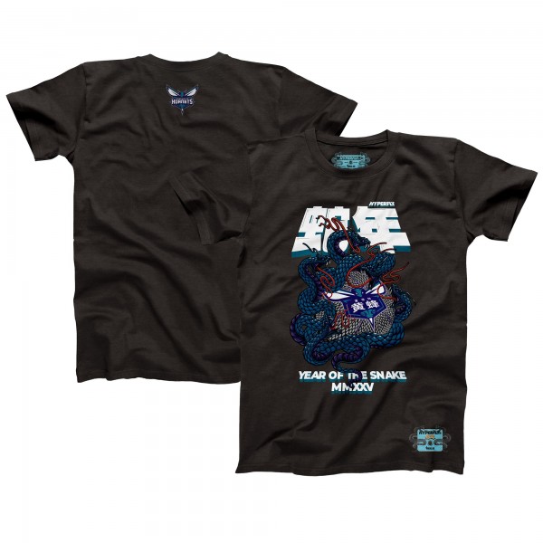 Футболка Unisex Charlotte Hornets NBALab x Hyperfly Heather Black Year of the Snake Lunar New Year Collection